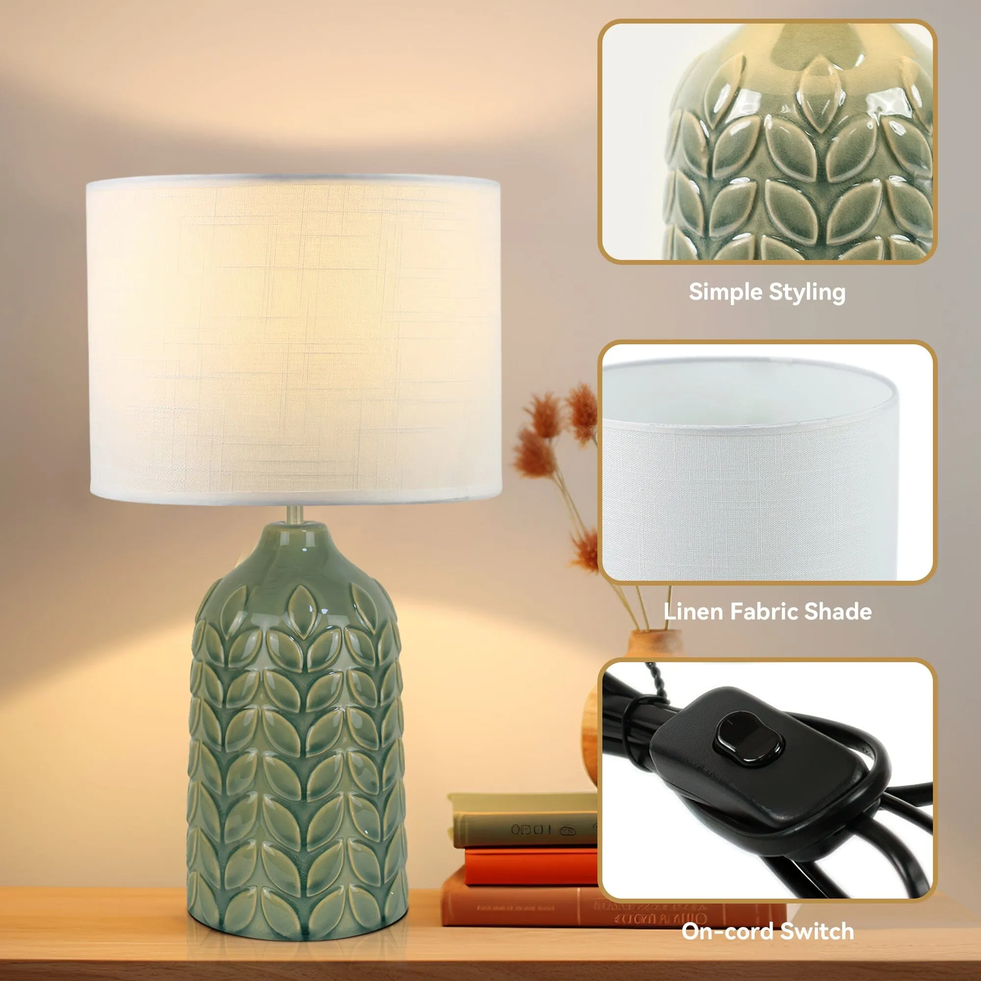 Bloom Ceramic Table Lamp - Green