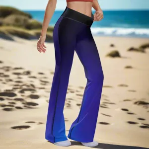 Blue Flame High-rise Bell-bottoms Yoga Pants