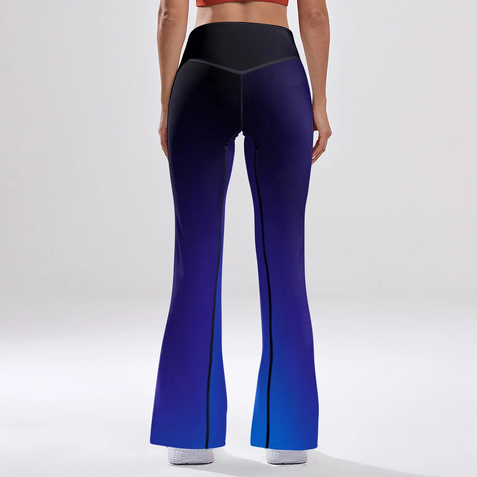Blue Flame High-rise Bell-bottoms Yoga Pants