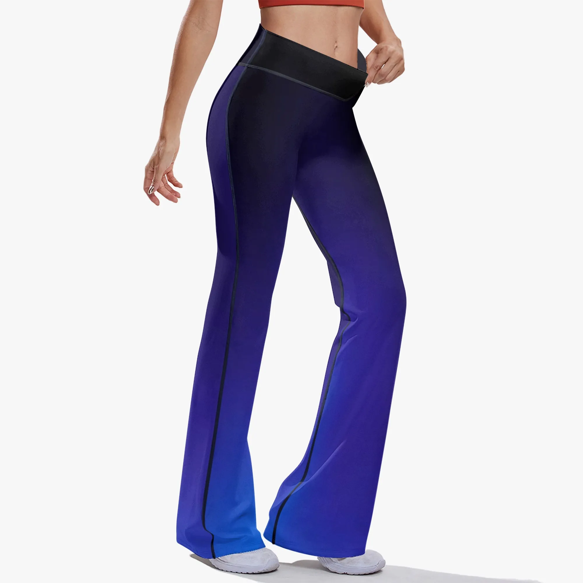 Blue Flame High-rise Bell-bottoms Yoga Pants