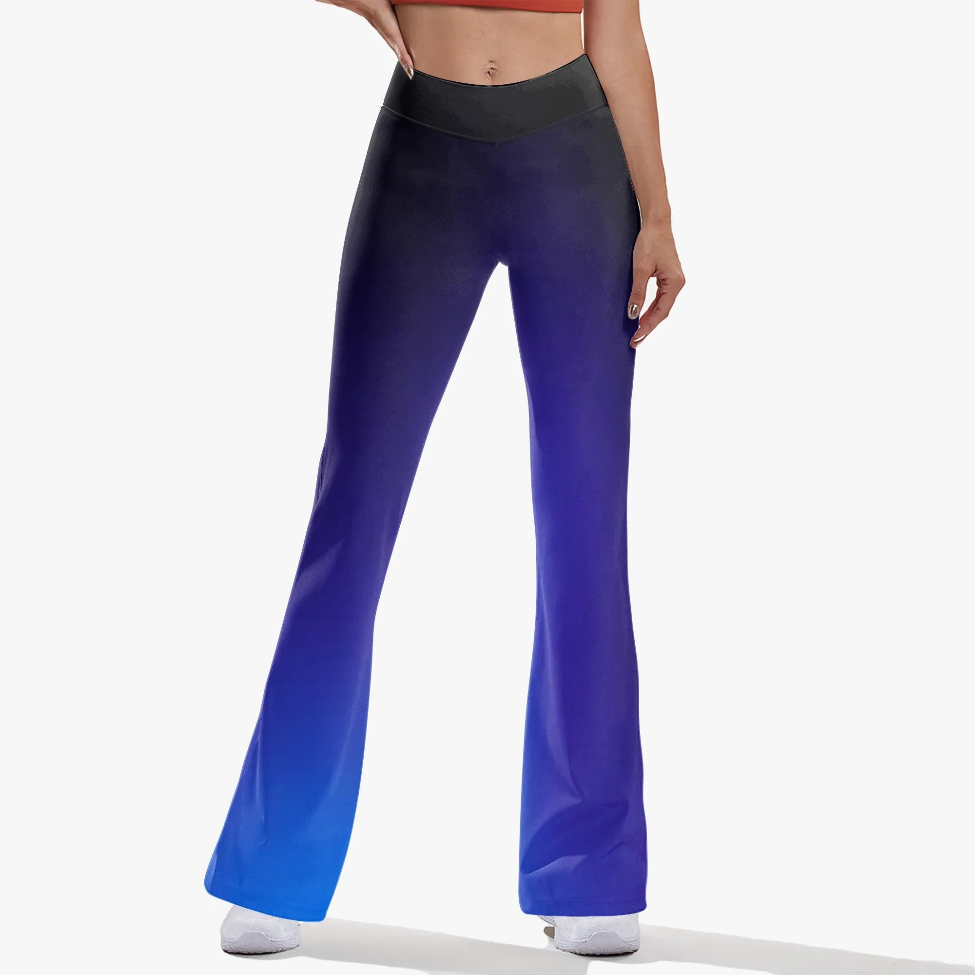 Blue Flame High-rise Bell-bottoms Yoga Pants