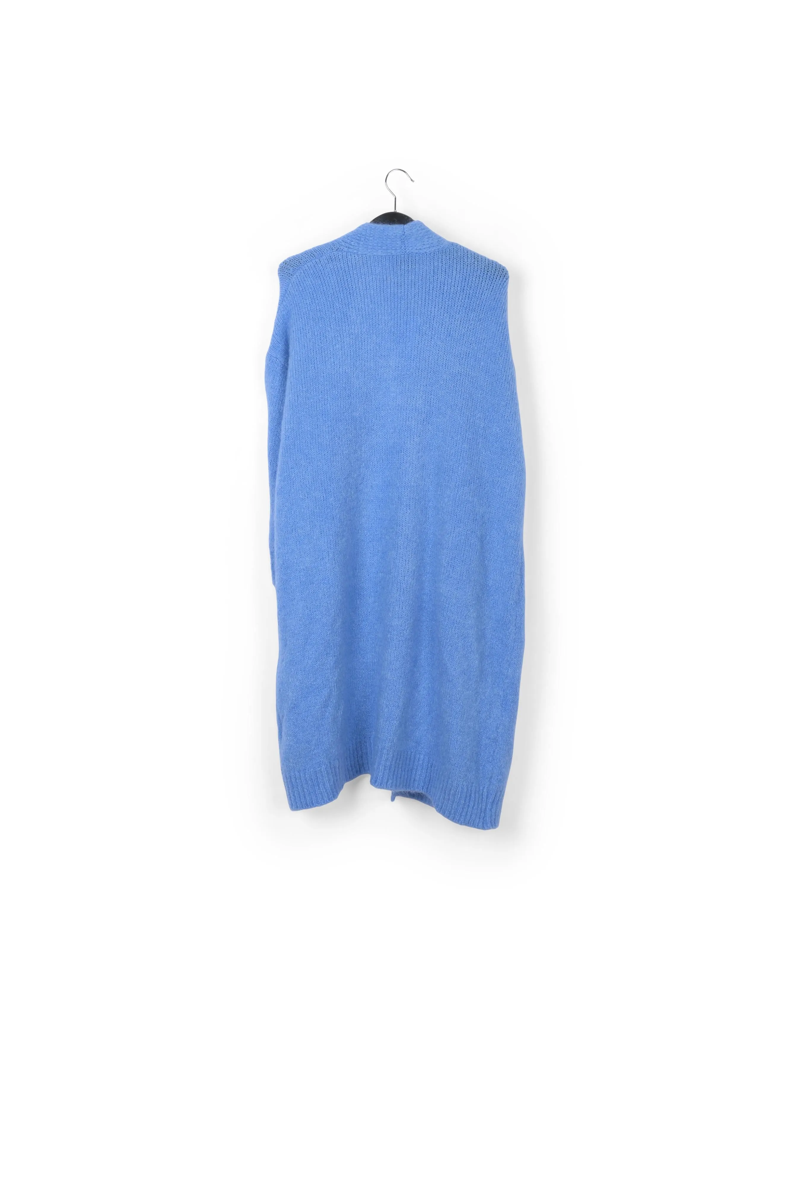 Blue midi-length mohair-blend cardigan