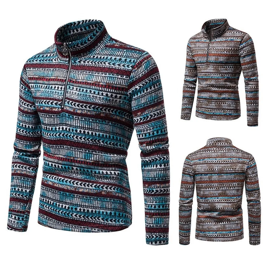 Bonsir Winter  Men's Knitted Sweater Jacket Long Sleeve Cardigan Wool  Cardigan with sweaterCasual stand-up collar  celebrity