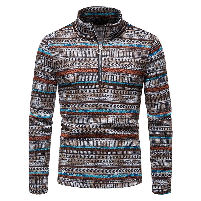 Bonsir Winter  Men's Knitted Sweater Jacket Long Sleeve Cardigan Wool  Cardigan with sweaterCasual stand-up collar  celebrity