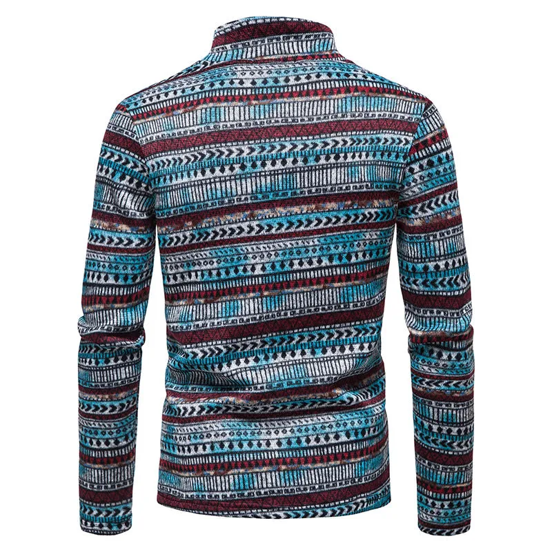 Bonsir Winter  Men's Knitted Sweater Jacket Long Sleeve Cardigan Wool  Cardigan with sweaterCasual stand-up collar  celebrity