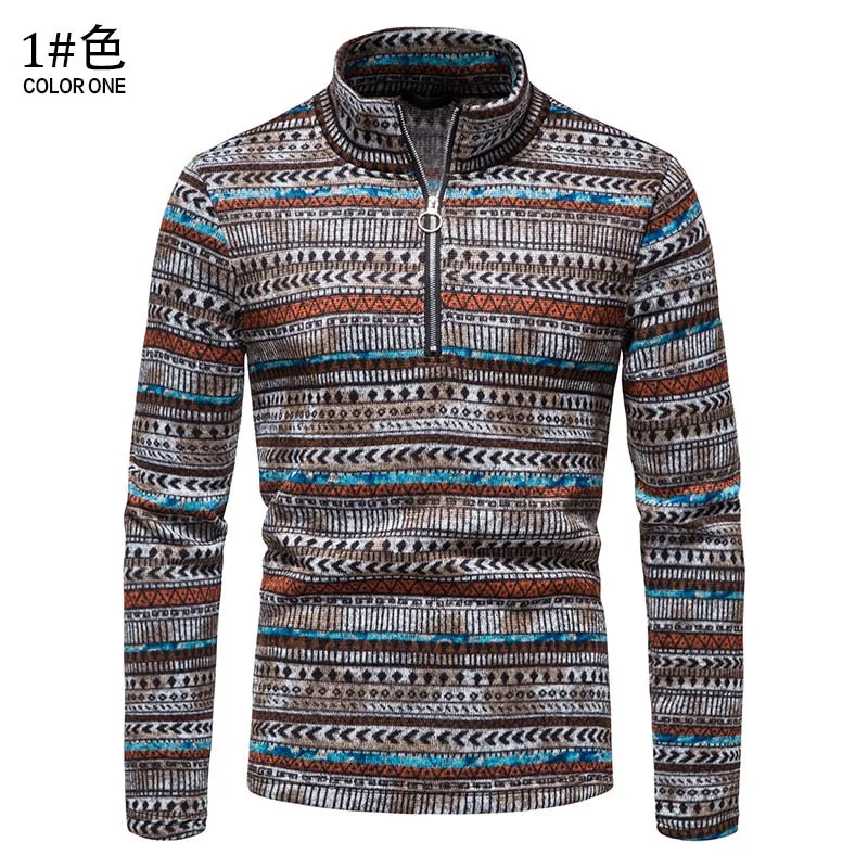 Bonsir Winter  Men's Knitted Sweater Jacket Long Sleeve Cardigan Wool  Cardigan with sweaterCasual stand-up collar  celebrity