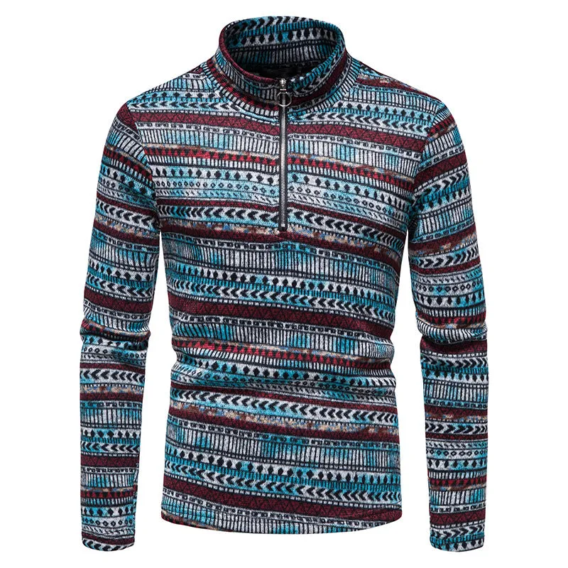 Bonsir Winter  Men's Knitted Sweater Jacket Long Sleeve Cardigan Wool  Cardigan with sweaterCasual stand-up collar  celebrity