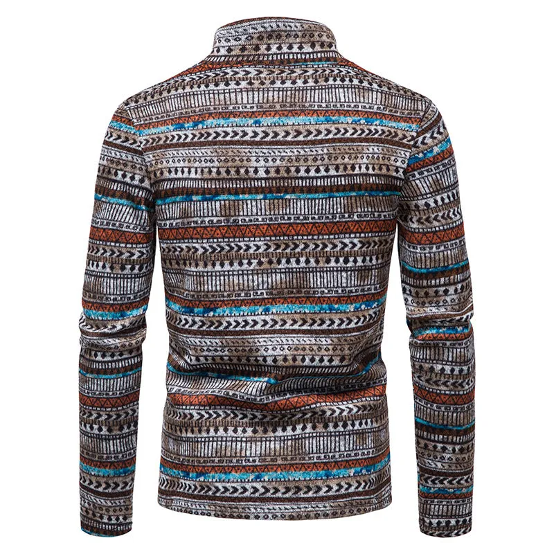Bonsir Winter  Men's Knitted Sweater Jacket Long Sleeve Cardigan Wool  Cardigan with sweaterCasual stand-up collar  celebrity