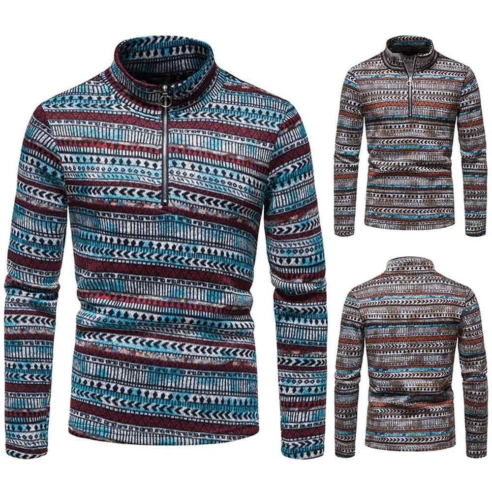 Bonsir Winter  Men's Knitted Sweater Jacket Long Sleeve Cardigan Wool  Cardigan with sweaterCasual stand-up collar  celebrity