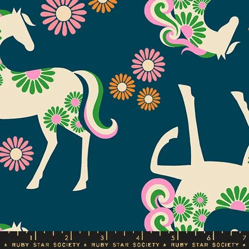 Carousel Horse Canvas in Light Galaxy --- Carousel by Melody Miller--  Ruby Star Society -- Moda Fabrics