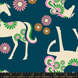 Carousel Horse Canvas in Light Galaxy --- Carousel by Melody Miller--  Ruby Star Society -- Moda Fabrics