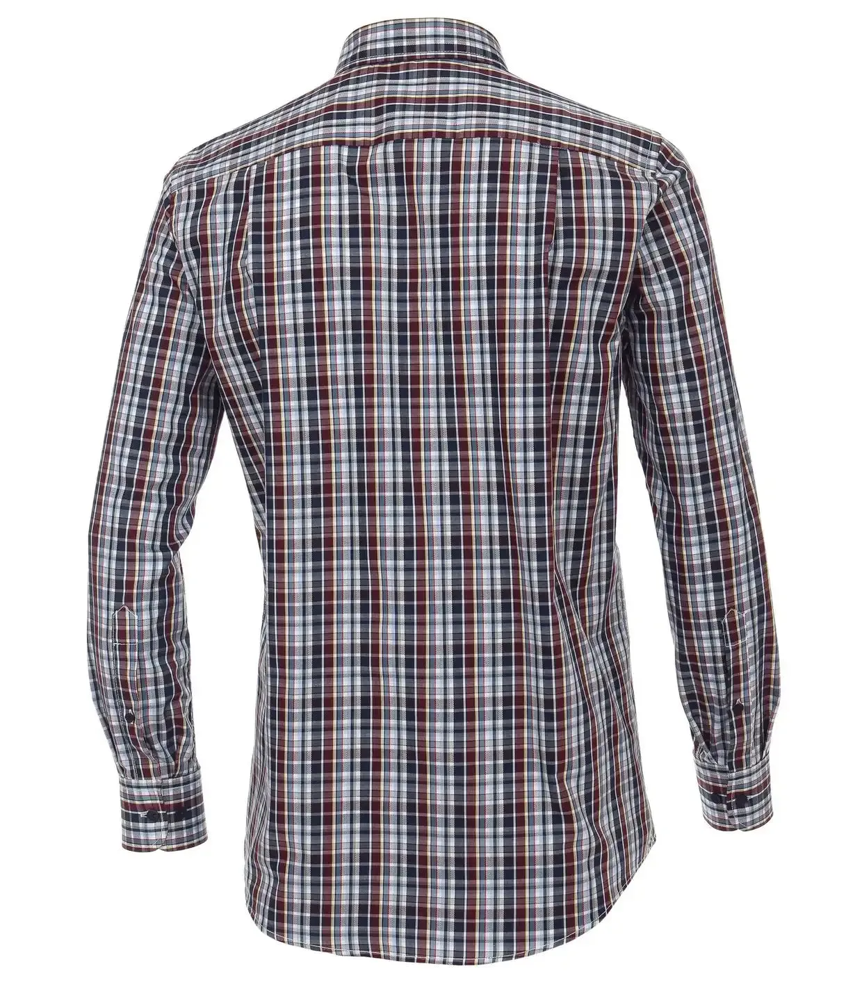 Casa Moda Long Sleeve Check Shirt Blue/ Burgundy/Multi