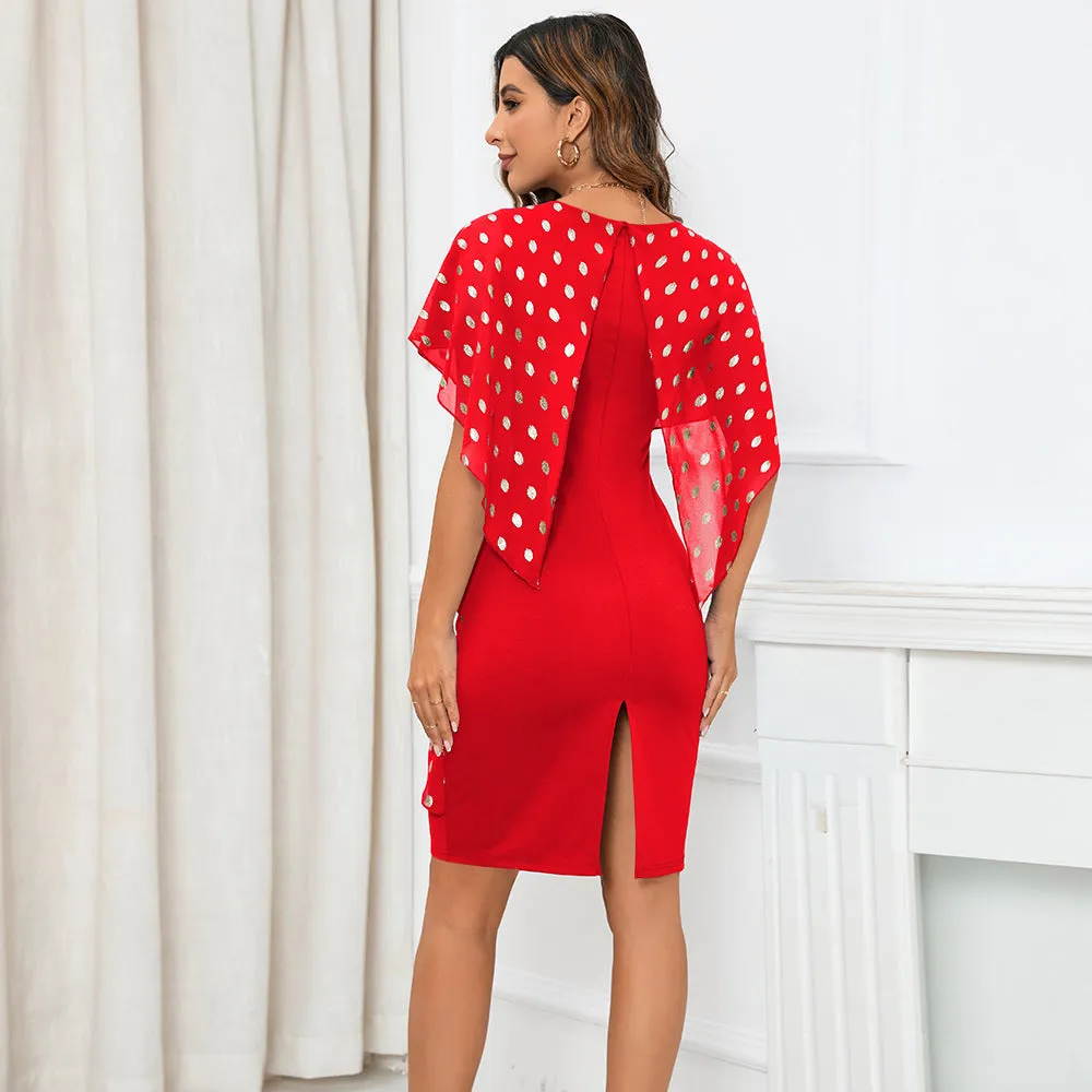 Casual Chiffon Polka Dot Print Party Dresses