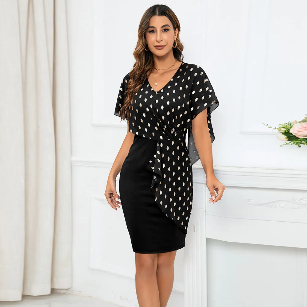 Casual Chiffon Polka Dot Print Party Dresses