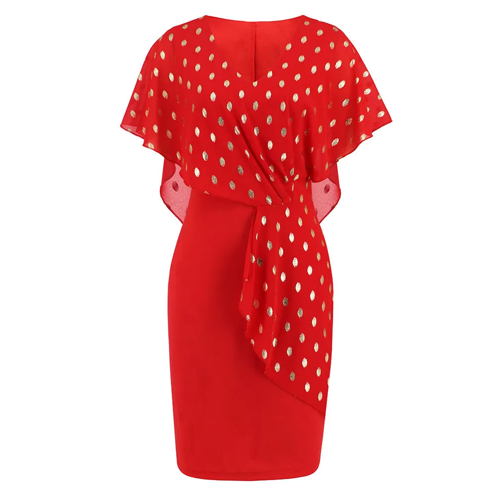 Casual Chiffon Polka Dot Print Party Dresses