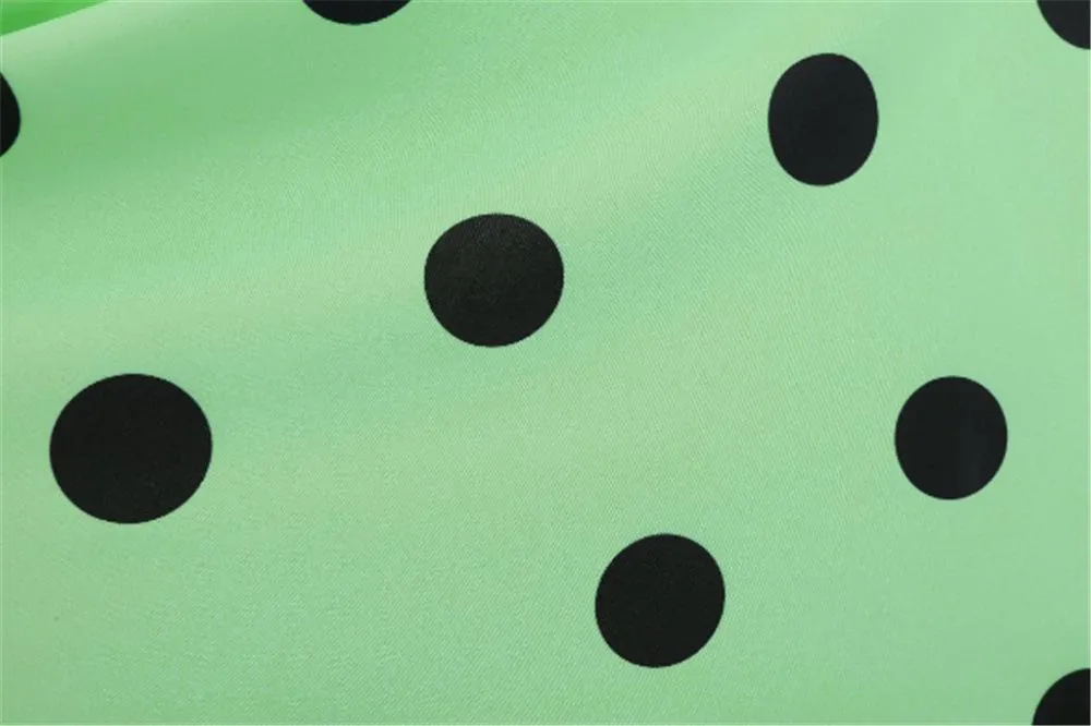 Casual Sleeveless Dot Print Vintage Dresses