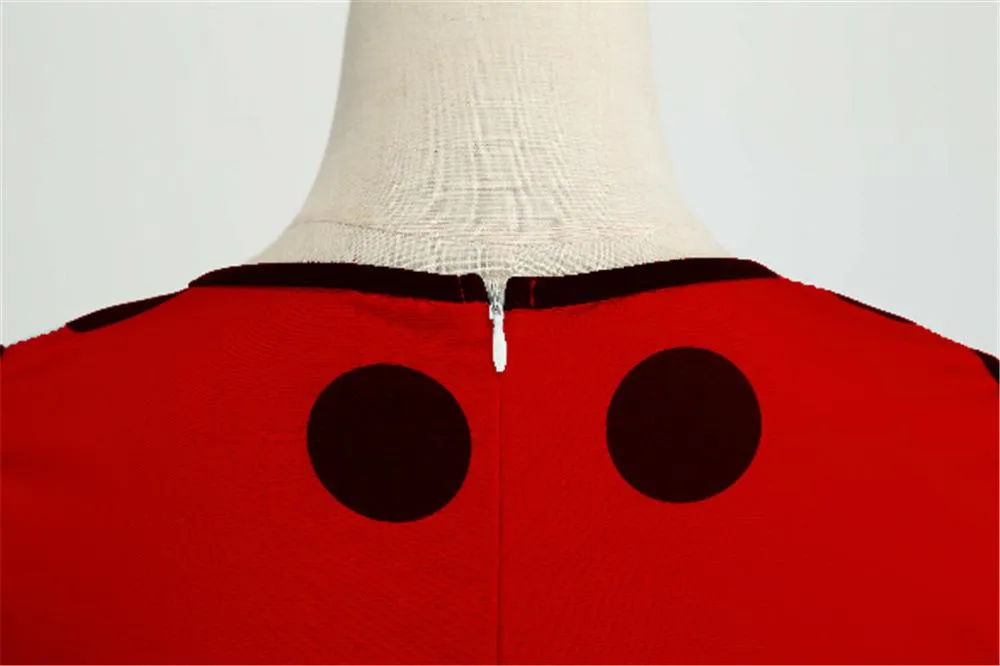 Casual Sleeveless Dot Print Vintage Dresses