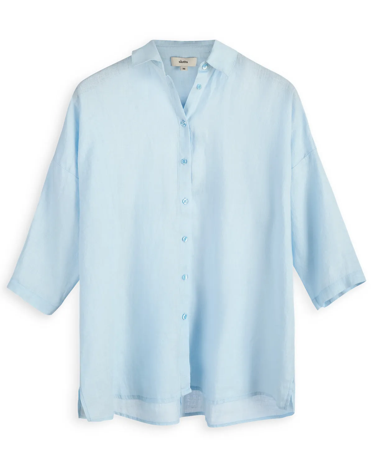 Cathy - Linen Blouse in Light Blue