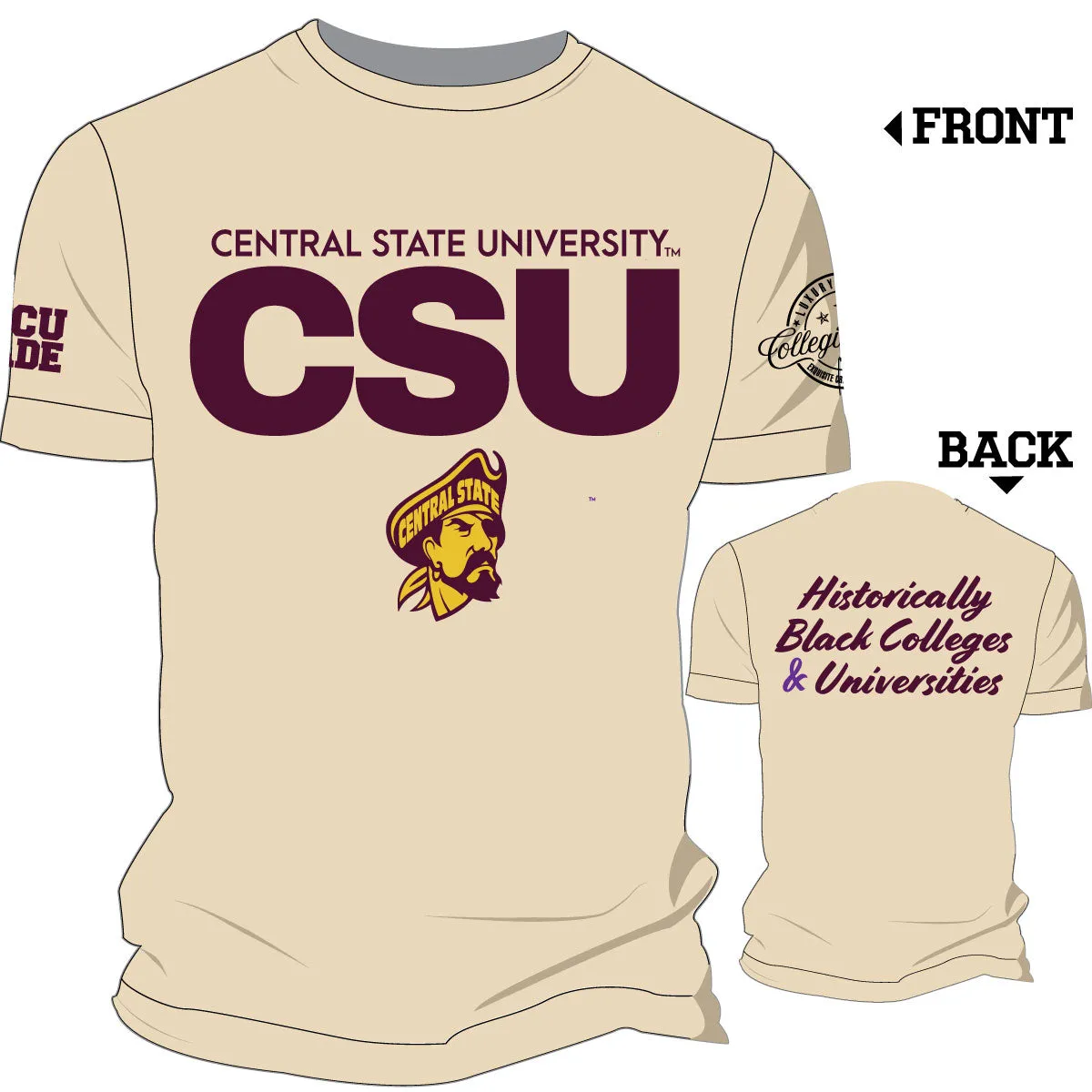 Central State | CSU  Chenille EMBROIDERY UNISEX TEES