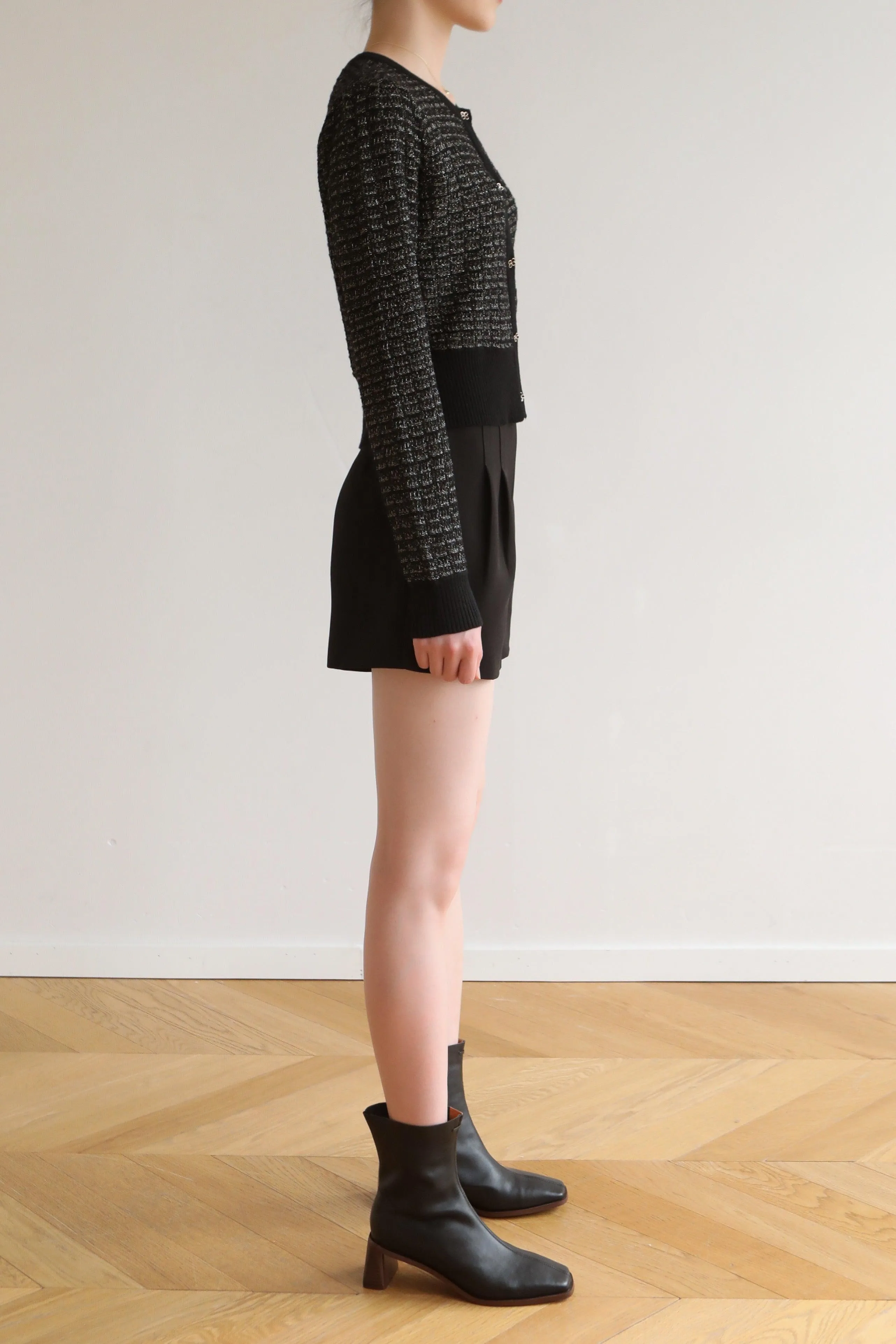 Charlee Wool Blend Cardigan - Black