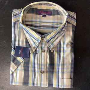 Chatham Club Blue Short Sleeve Sport Shirt