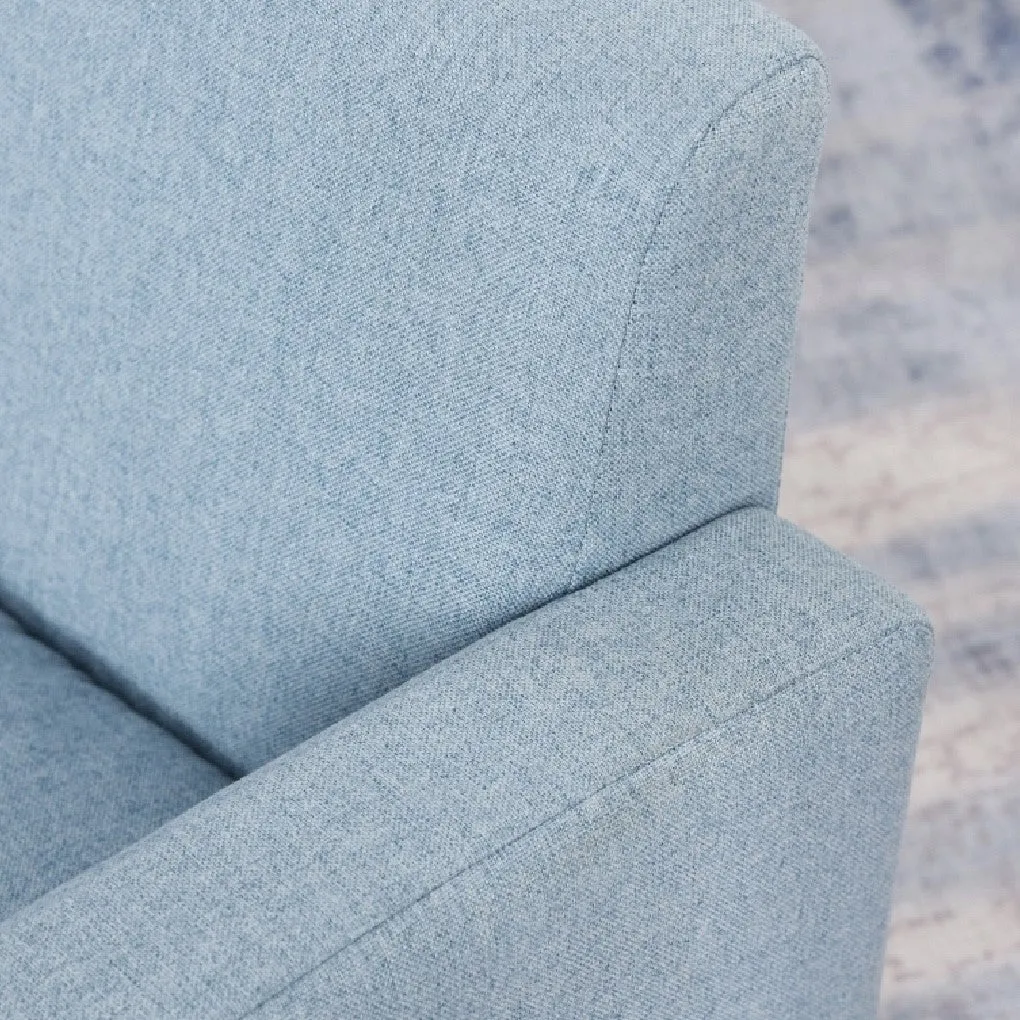 Childrens Premium Quality and Deluxe Single Armchair | Linen Look | Blue | 3-8 Years