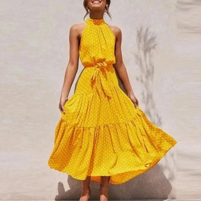 Chloe Elegant Maxi Summer Print Dress