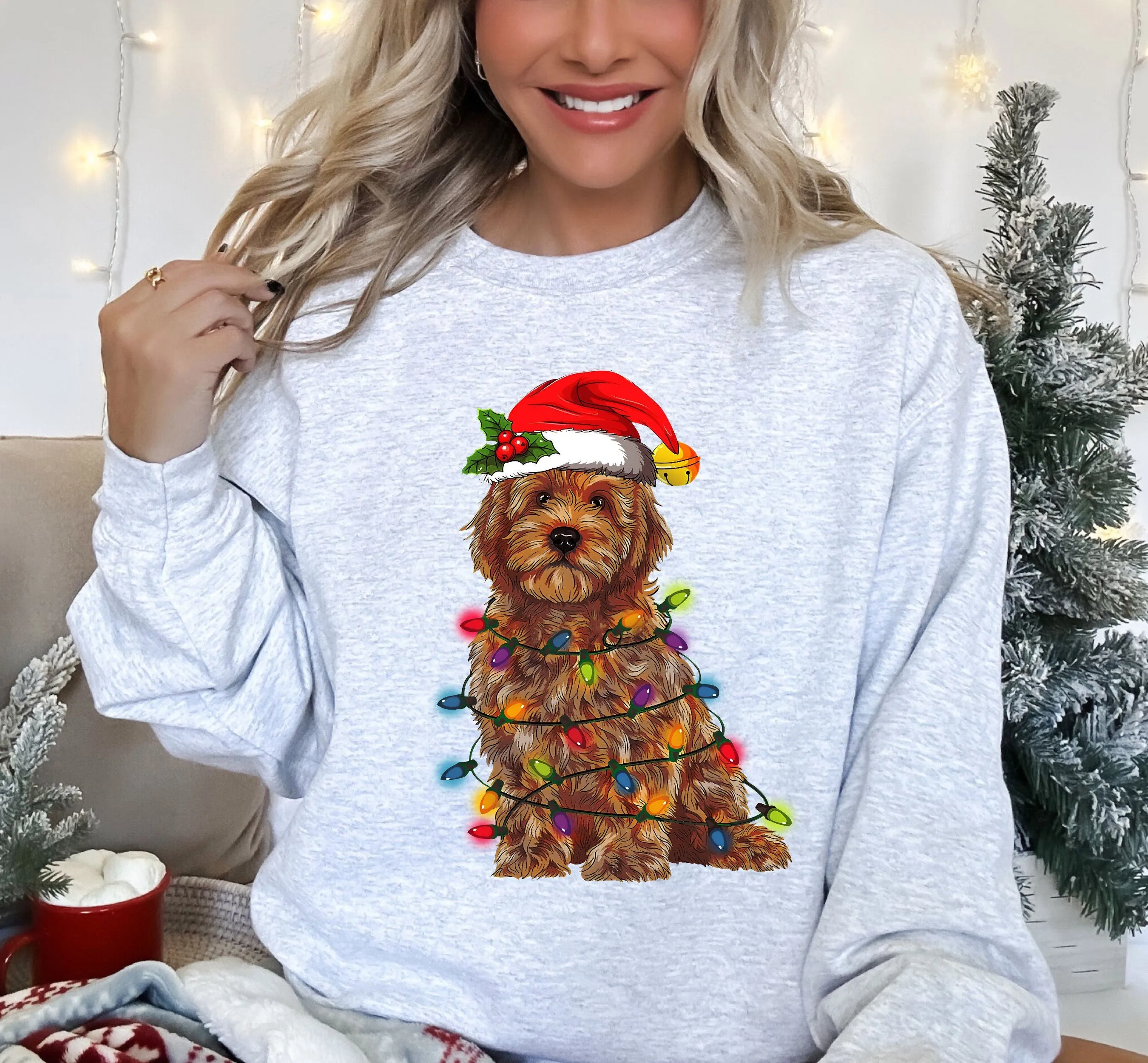 Christmas Golden Doodle Sweatshirt Gift for Dog Mom
