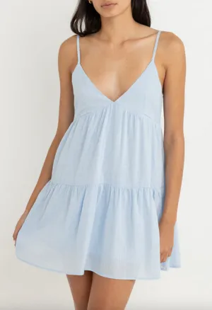 Classic Tiered Mini Dress - Blue