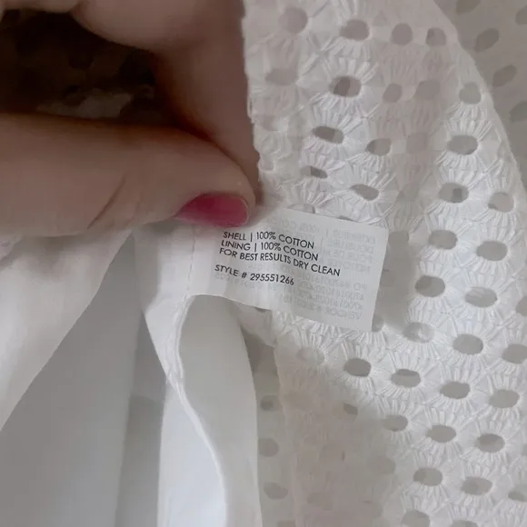 Club Monaco White Eyelet Midi A-line Skirt