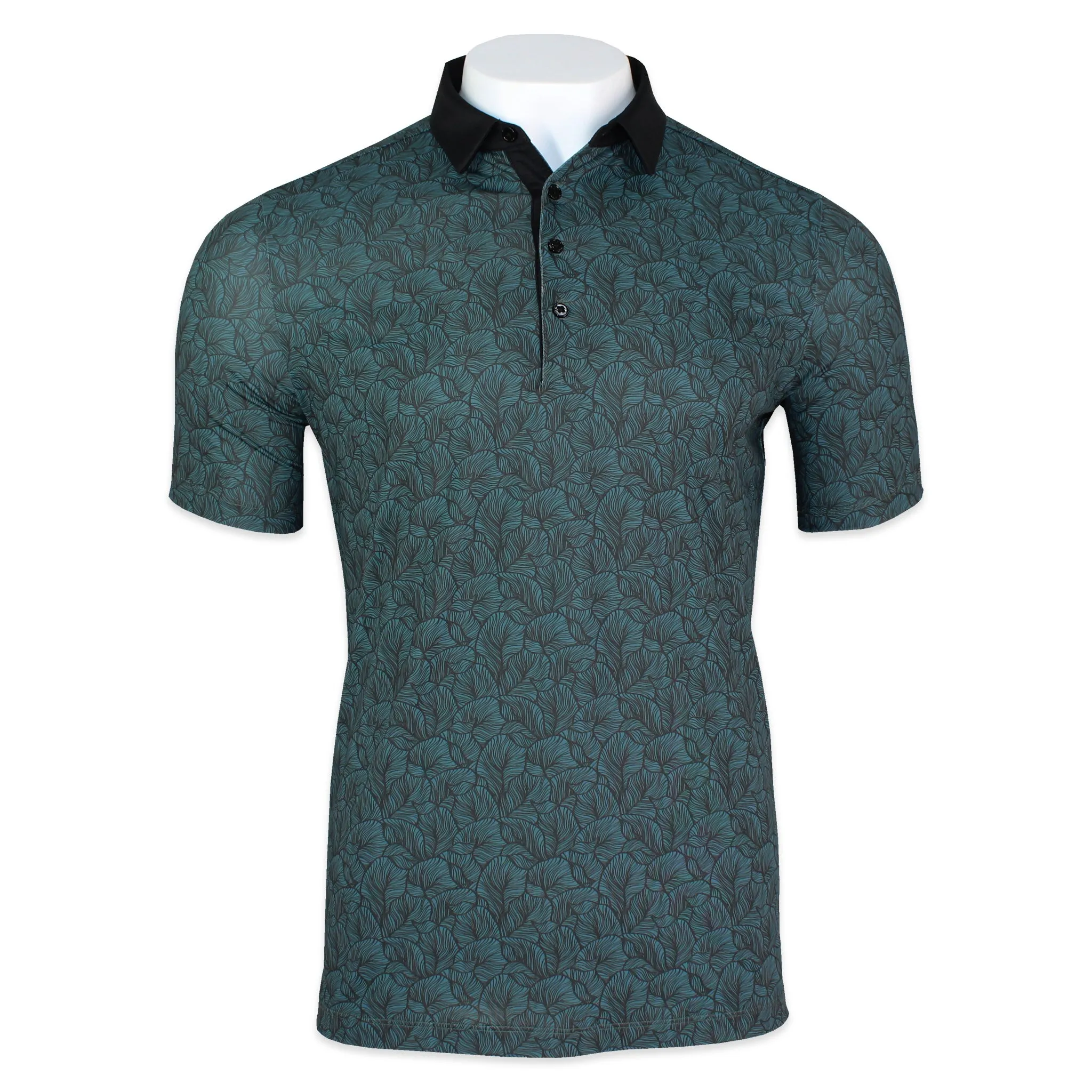 'Coastal Garden' Four Button Golf Shirt