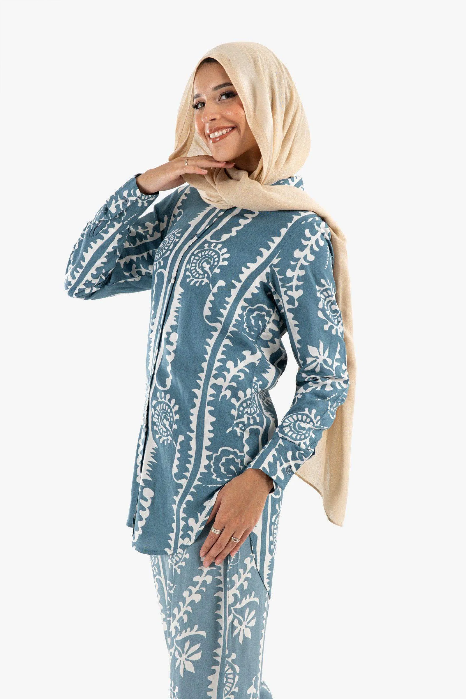 Collared Neck Lounge Shirt
