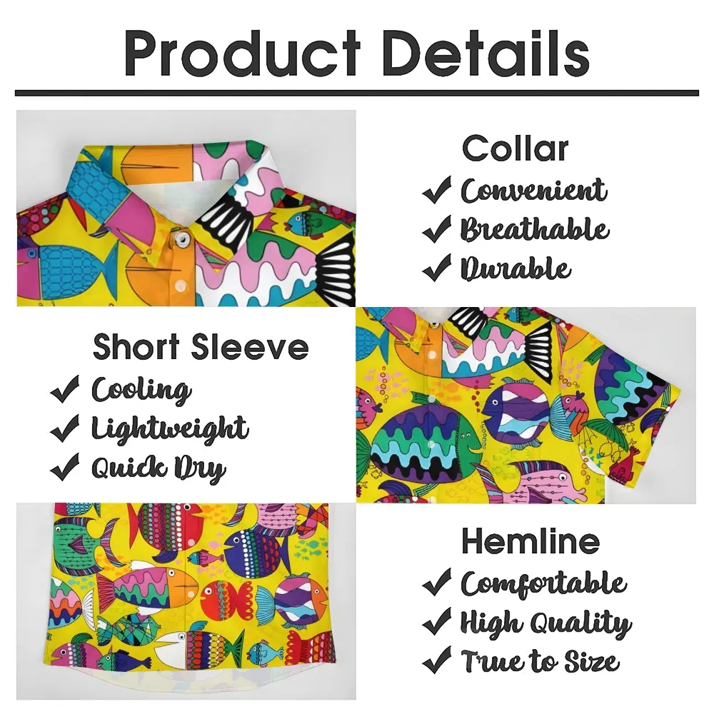 Colorful Fish Casual Short Sleeve Shirt 2402000347