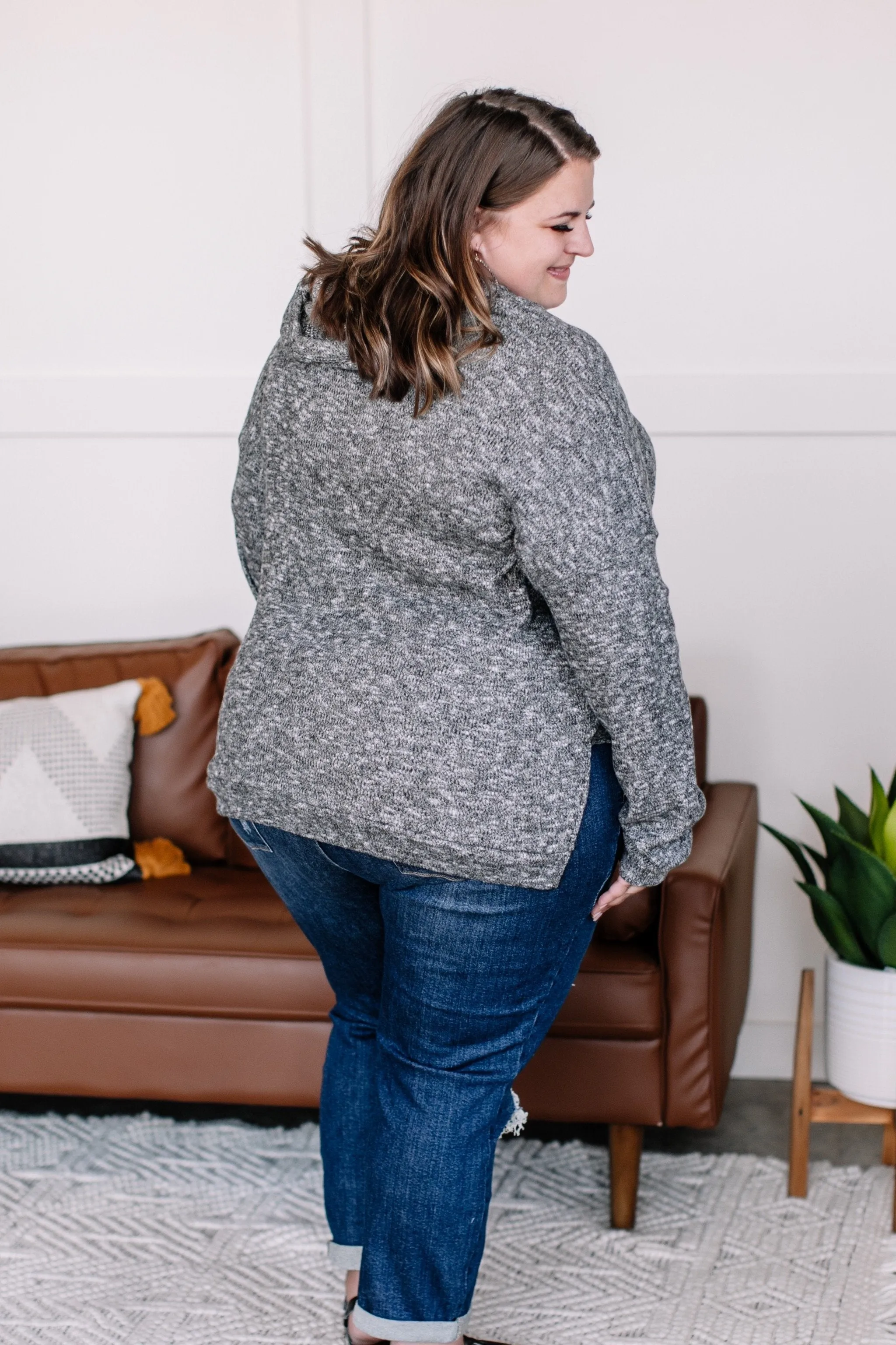 Cozy Up To Me Button Cardigan In Storm