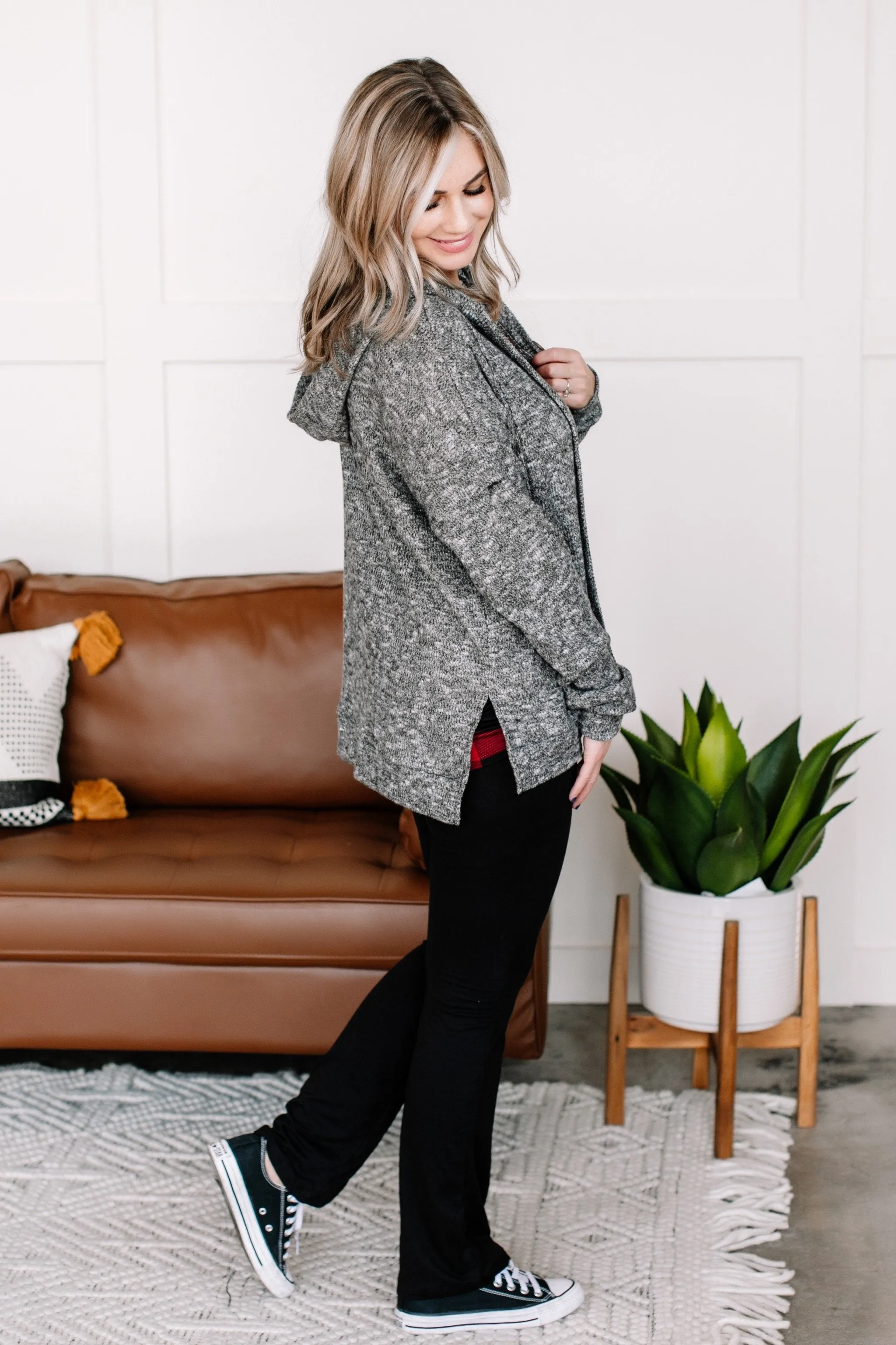 Cozy Up To Me Button Cardigan In Storm
