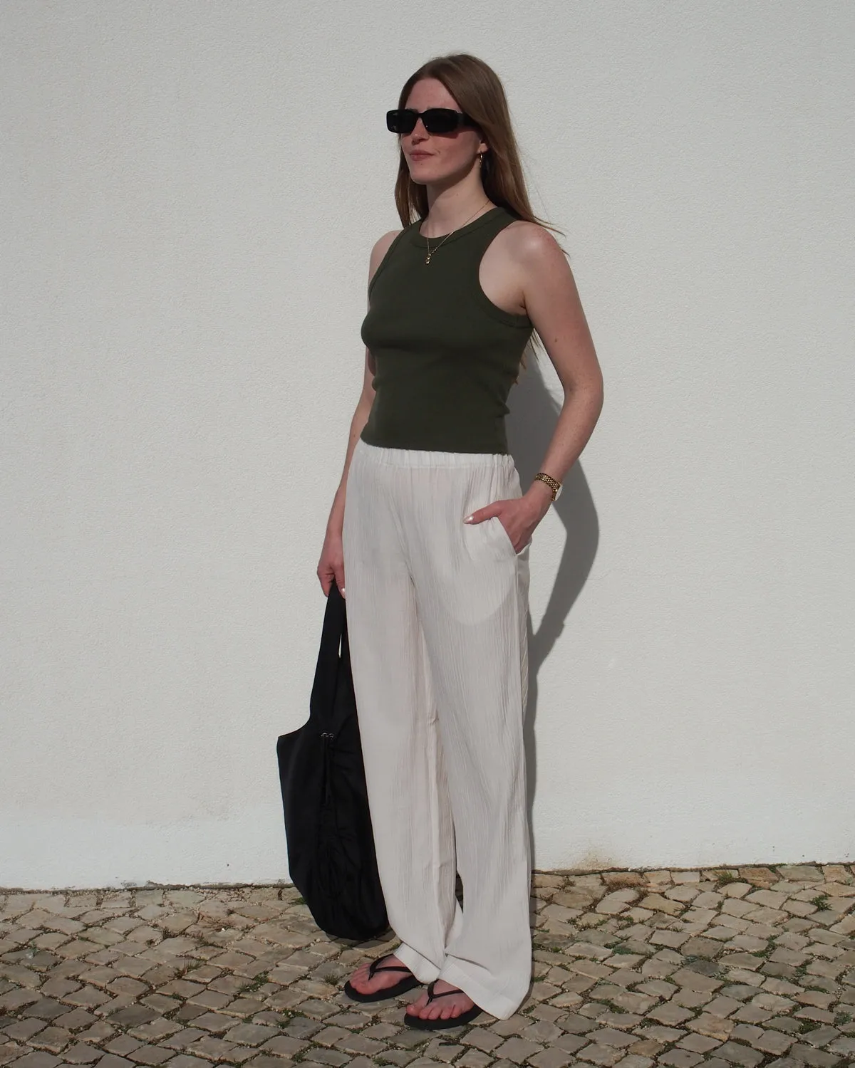 CRINKLE PANTS HAVA OFFWHITE