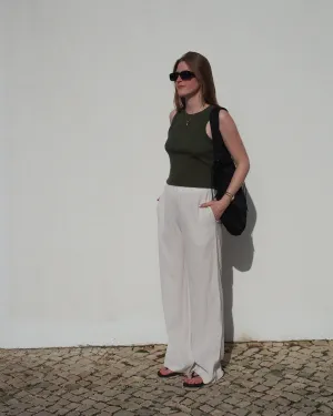 CRINKLE PANTS HAVA OFFWHITE