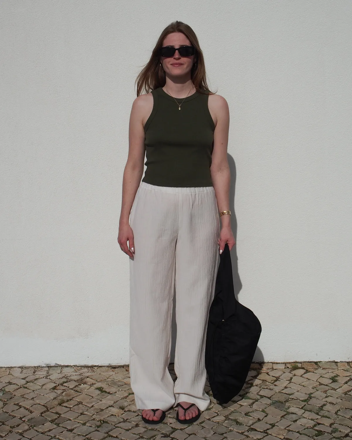 CRINKLE PANTS HAVA OFFWHITE