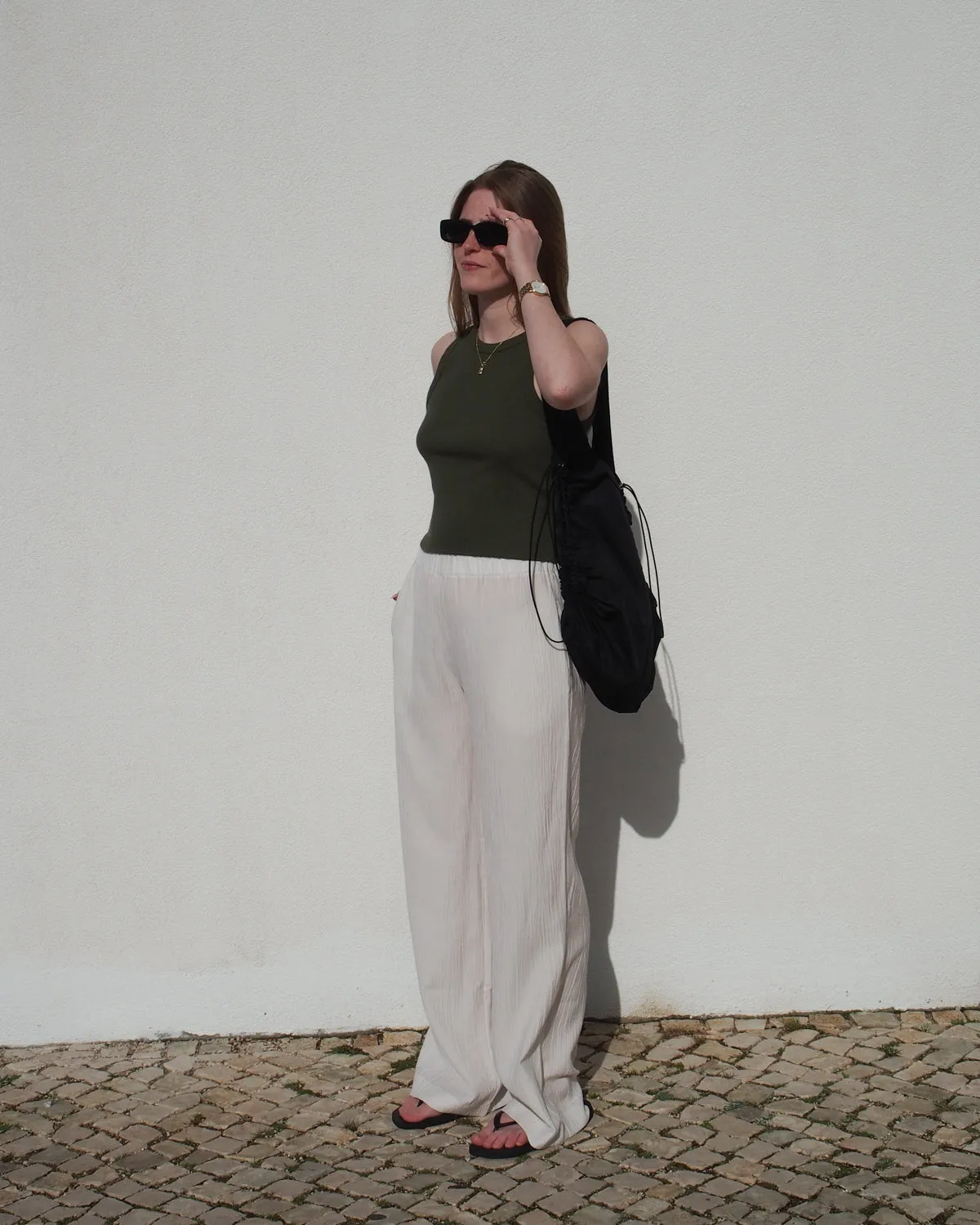 CRINKLE PANTS HAVA OFFWHITE
