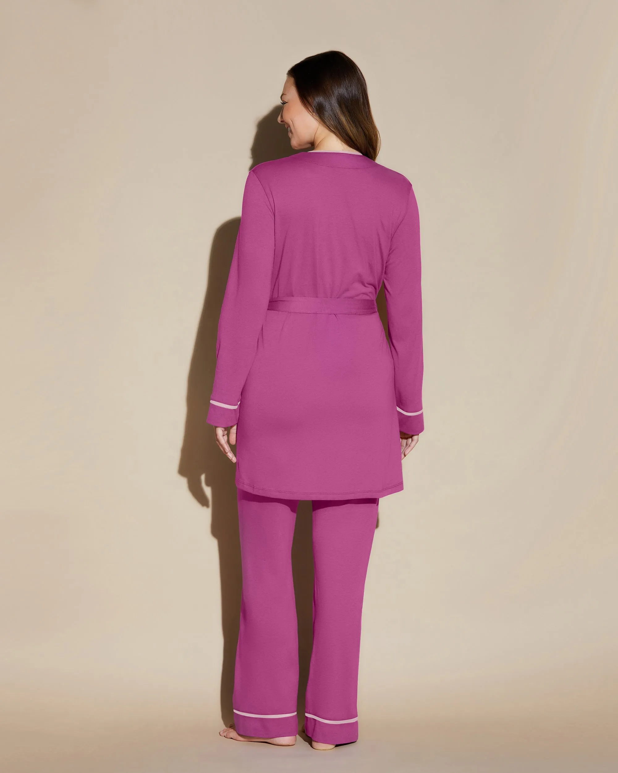 Curvy 3 Piece Pajama Set With Robe
