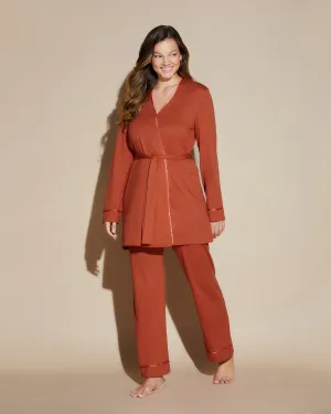 Curvy 3-Teiliges Pyjama-Set Mit Bademantel