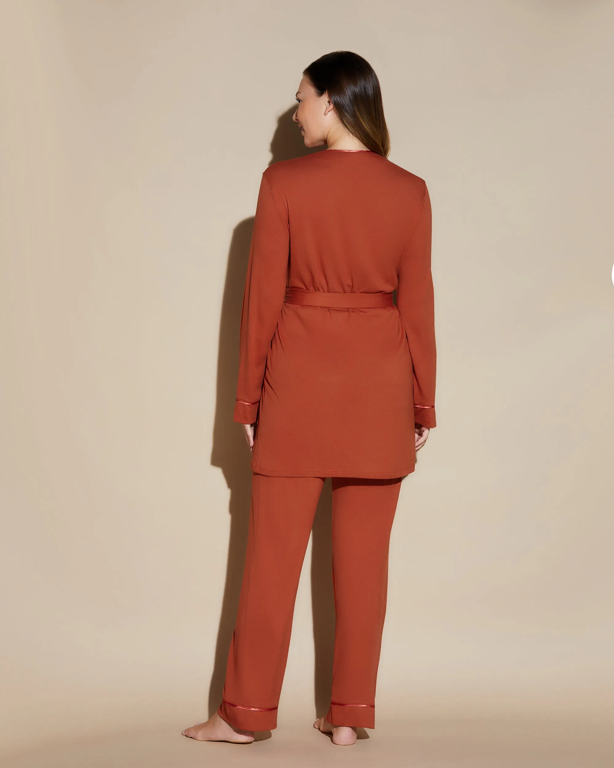Curvy 3-Teiliges Pyjama-Set Mit Bademantel