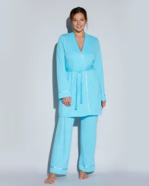 Curvy 3-Teiliges Pyjama-Set Mit Bademantel