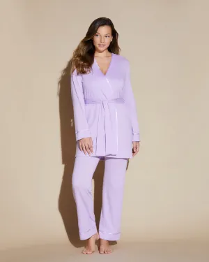 Curvy 3-Teiliges Pyjama-Set Mit Bademantel