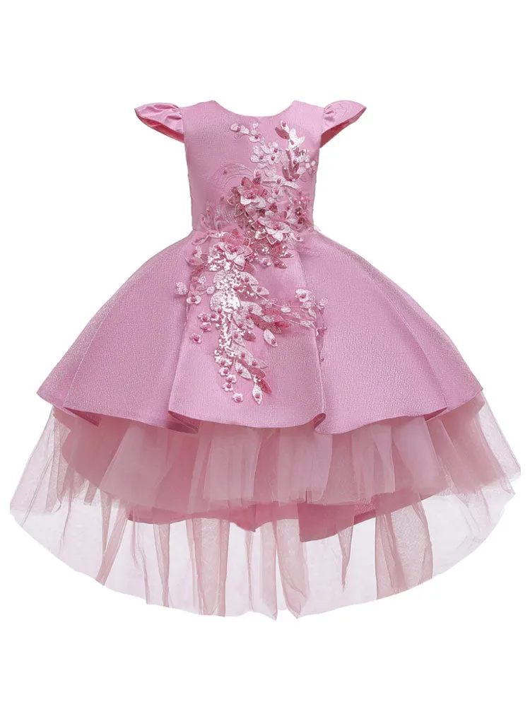 Cute Jewel Neck Sleeveless Bows Kids Party Dresses