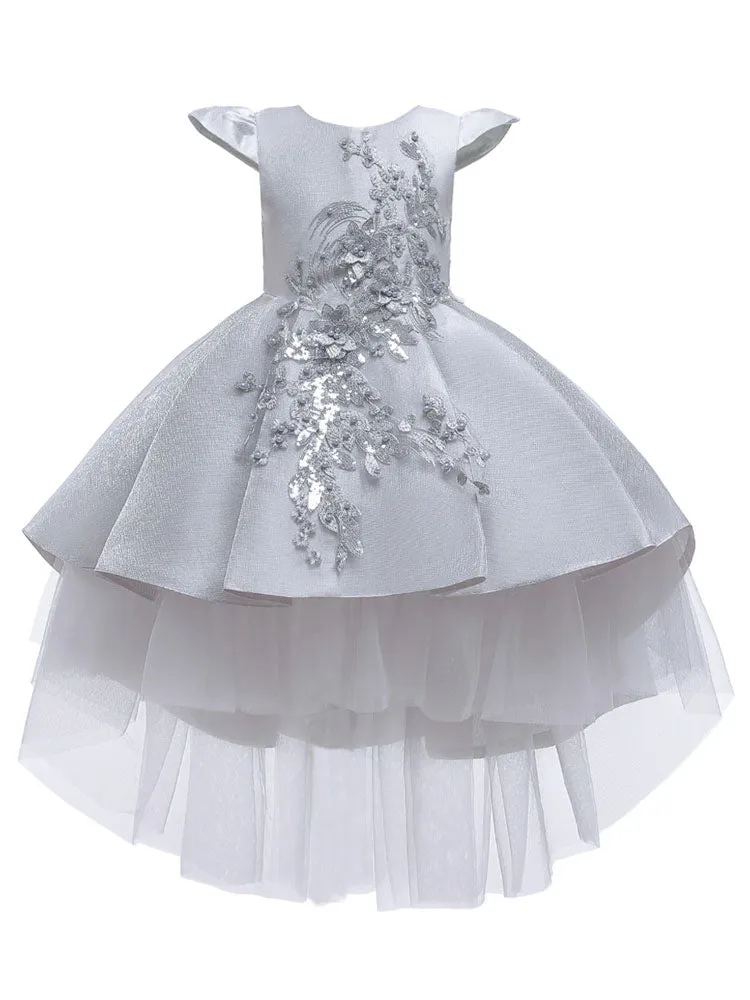 Cute Jewel Neck Sleeveless Bows Kids Party Dresses