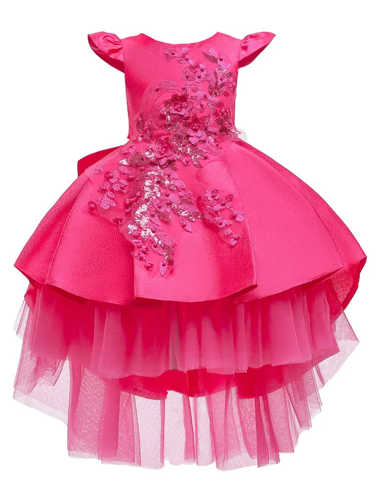 Cute Jewel Neck Sleeveless Bows Kids Party Dresses