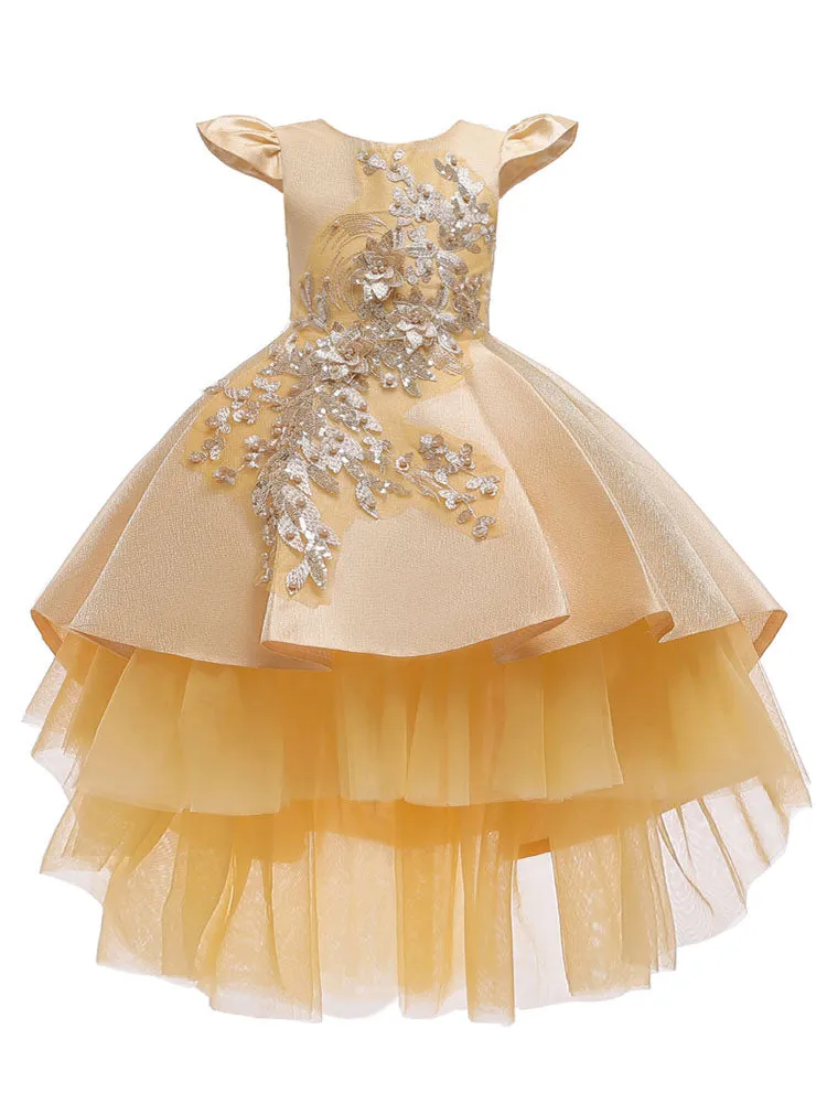 Cute Jewel Neck Sleeveless Bows Kids Party Dresses