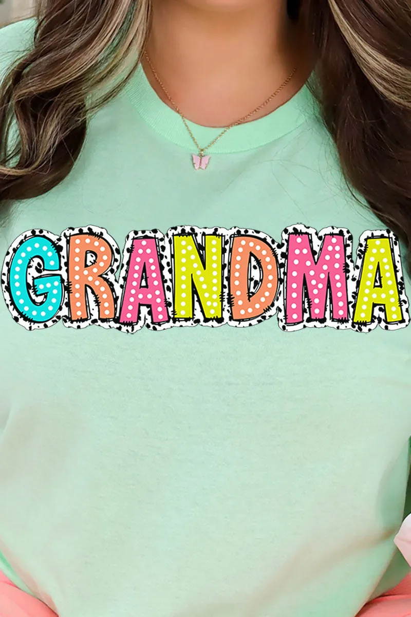 Dalmatian Dots Grandma Short Sleeve Relaxed Fit T-Shirt