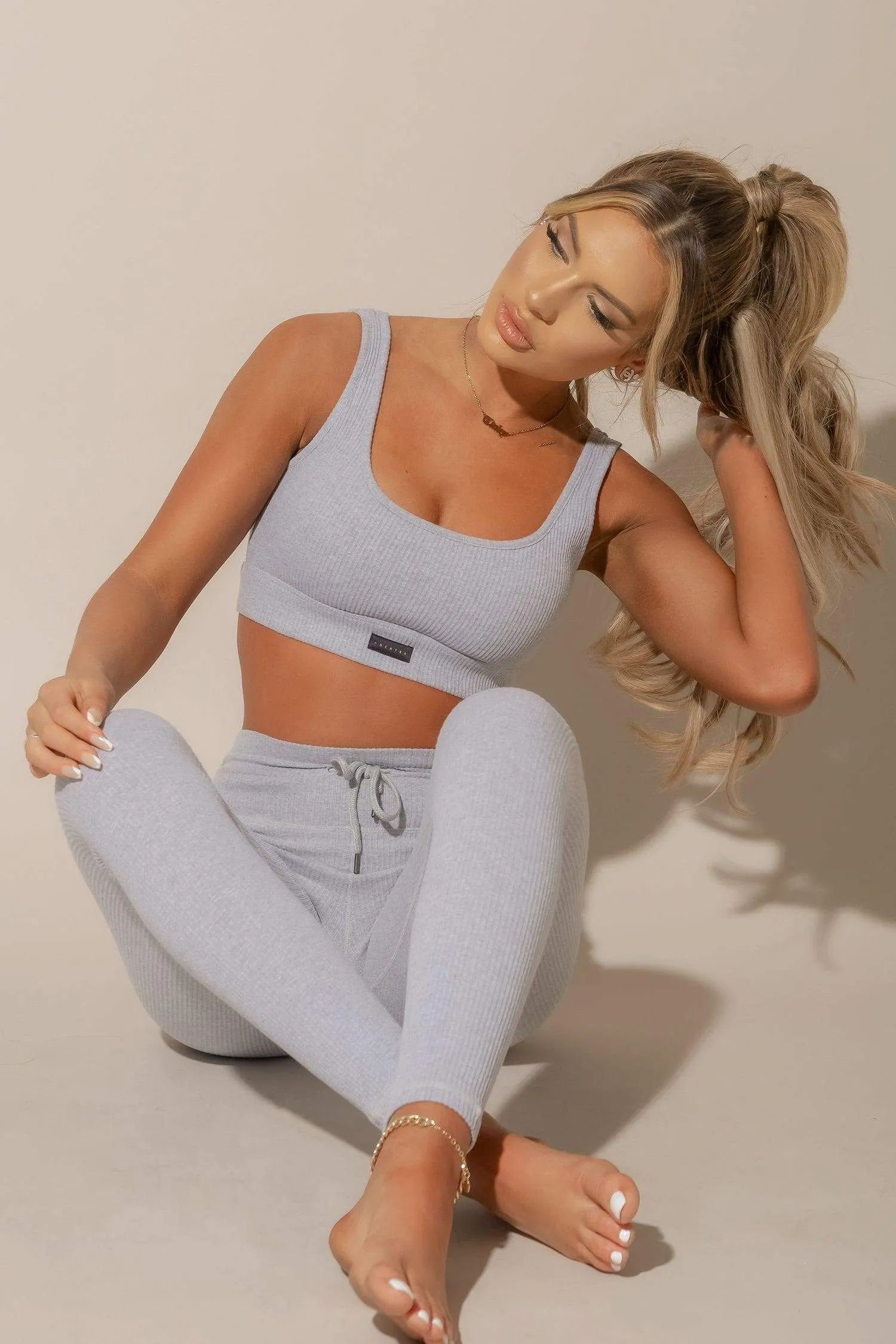 Daydreamer Crop - Heather Grey Rib